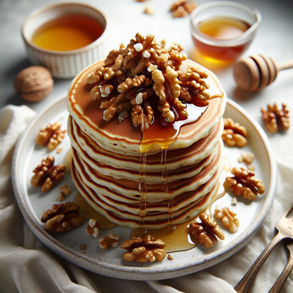 Pannkakor med krossade valnötter och honung